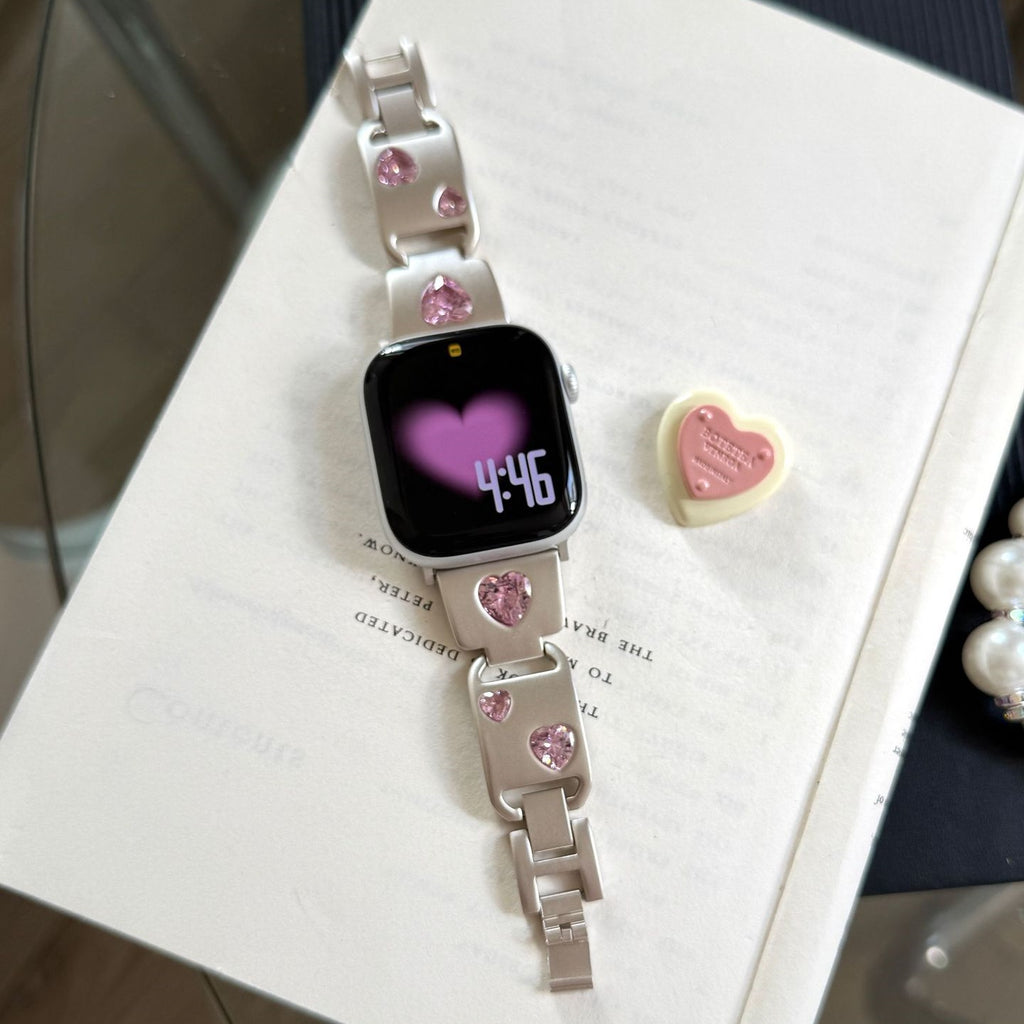 Heart Diamond Metal For Apple Watch Band