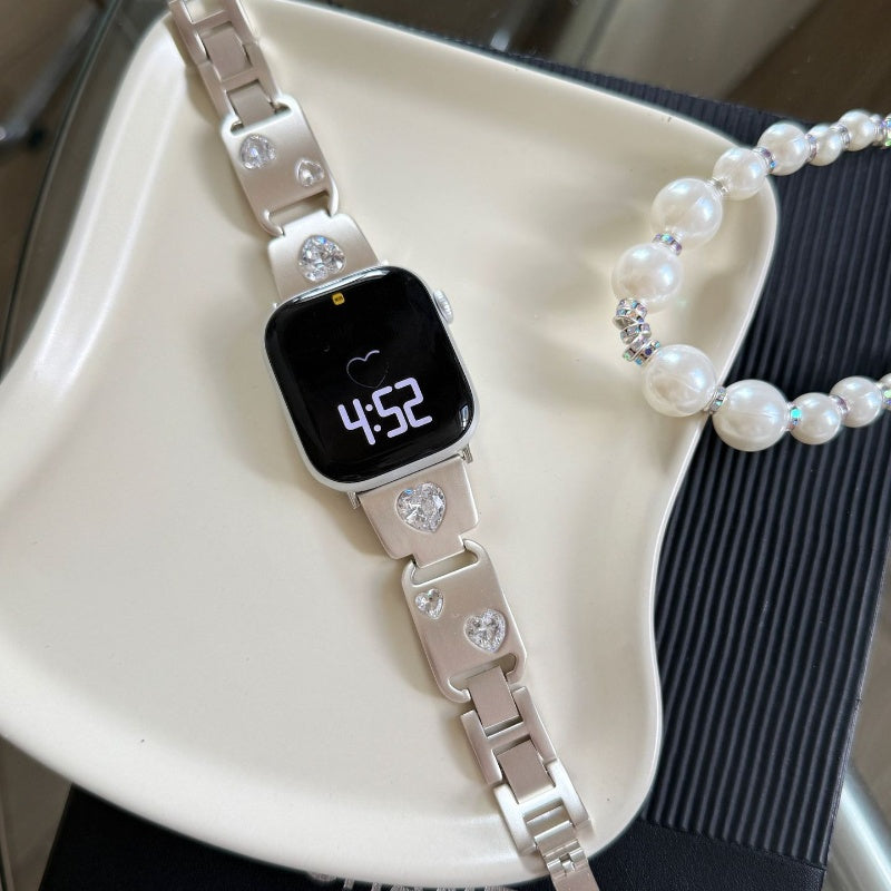 Heart Diamond Metal For Apple Watch Band