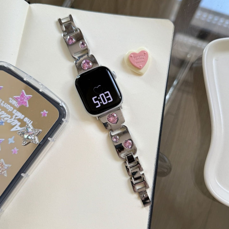 Heart Diamond Metal For Apple Watch Band