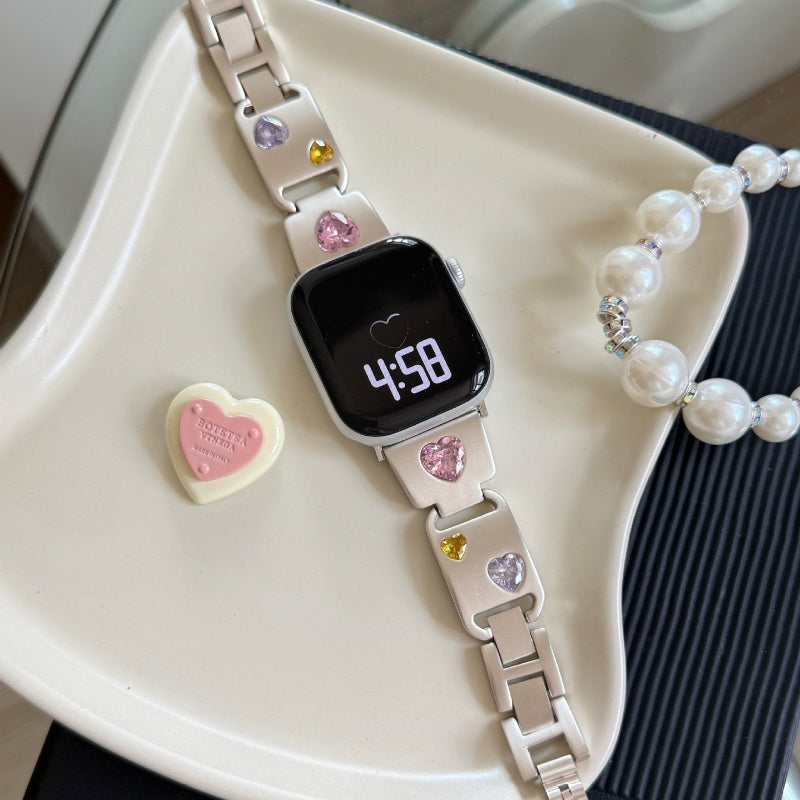 Heart Diamond Metal For Apple Watch Band