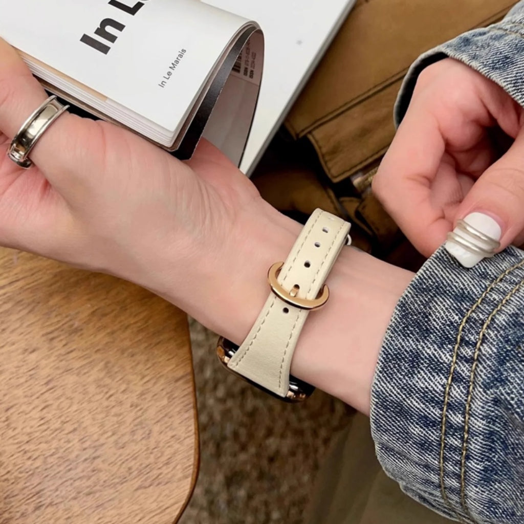 Horseshoe Buckle Leather Strap For Apple Watch