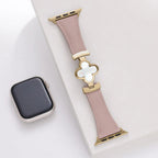 Flower Emblem Leather Apple Watch Band