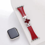 Flower Emblem Leather Apple Watch Band
