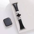 Flower Emblem Leather Apple Watch Band