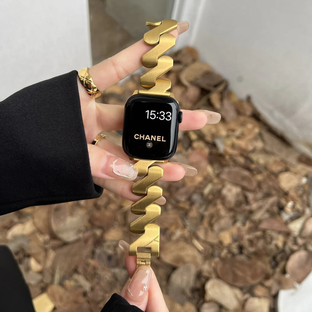 Elegant Metallic Apple Watch Strap
