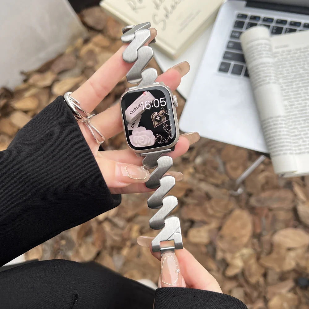 Elegant Metallic Apple Watch Strap