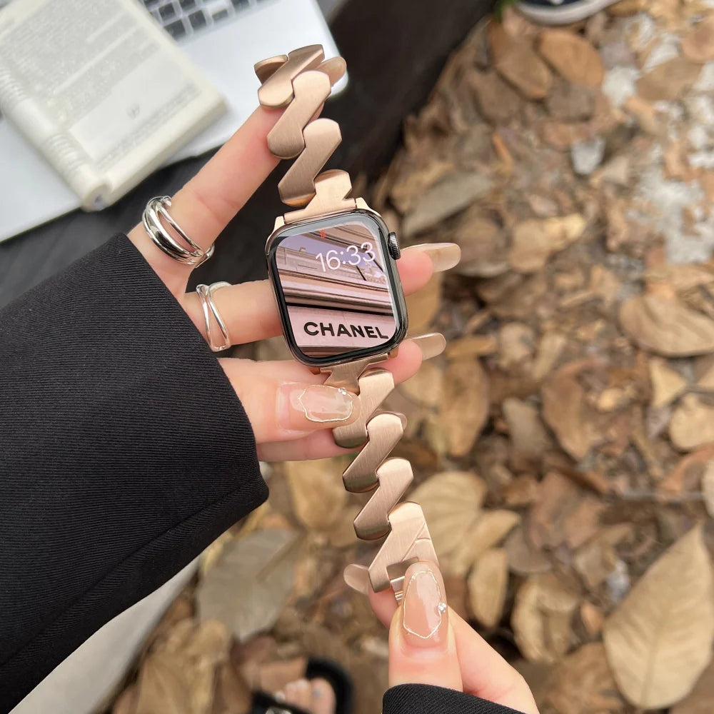 Elegant Metallic Apple Watch Strap