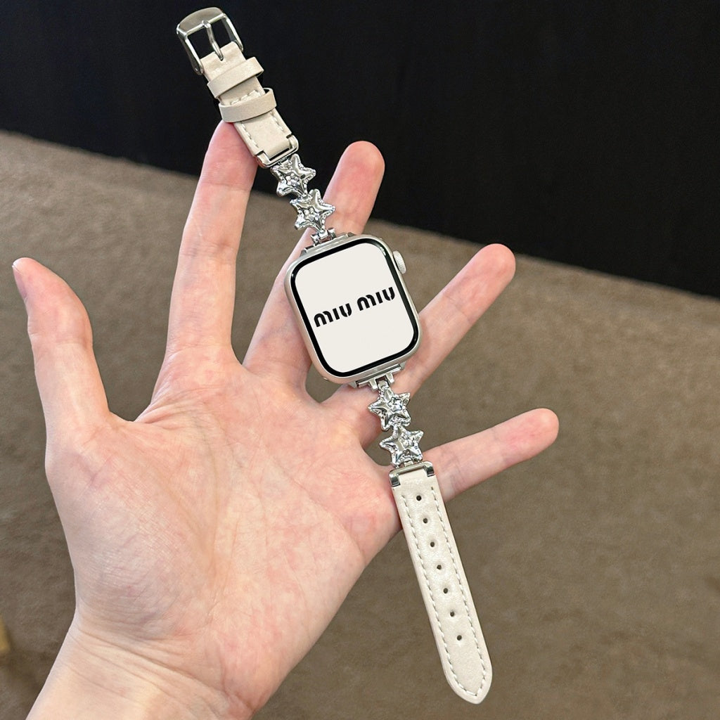 Metal Star Leather Apple Watch Band