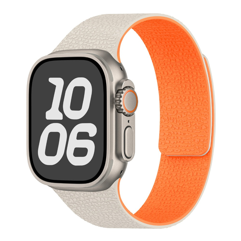 Textured silicone magnetic watch band