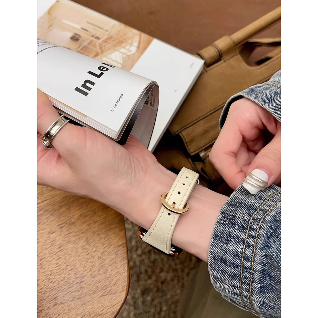 Horseshoe Buckle Leather Strap For Apple Watch