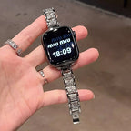 Diamond-Encrusted Metal Chain Strap For Apple Watch
