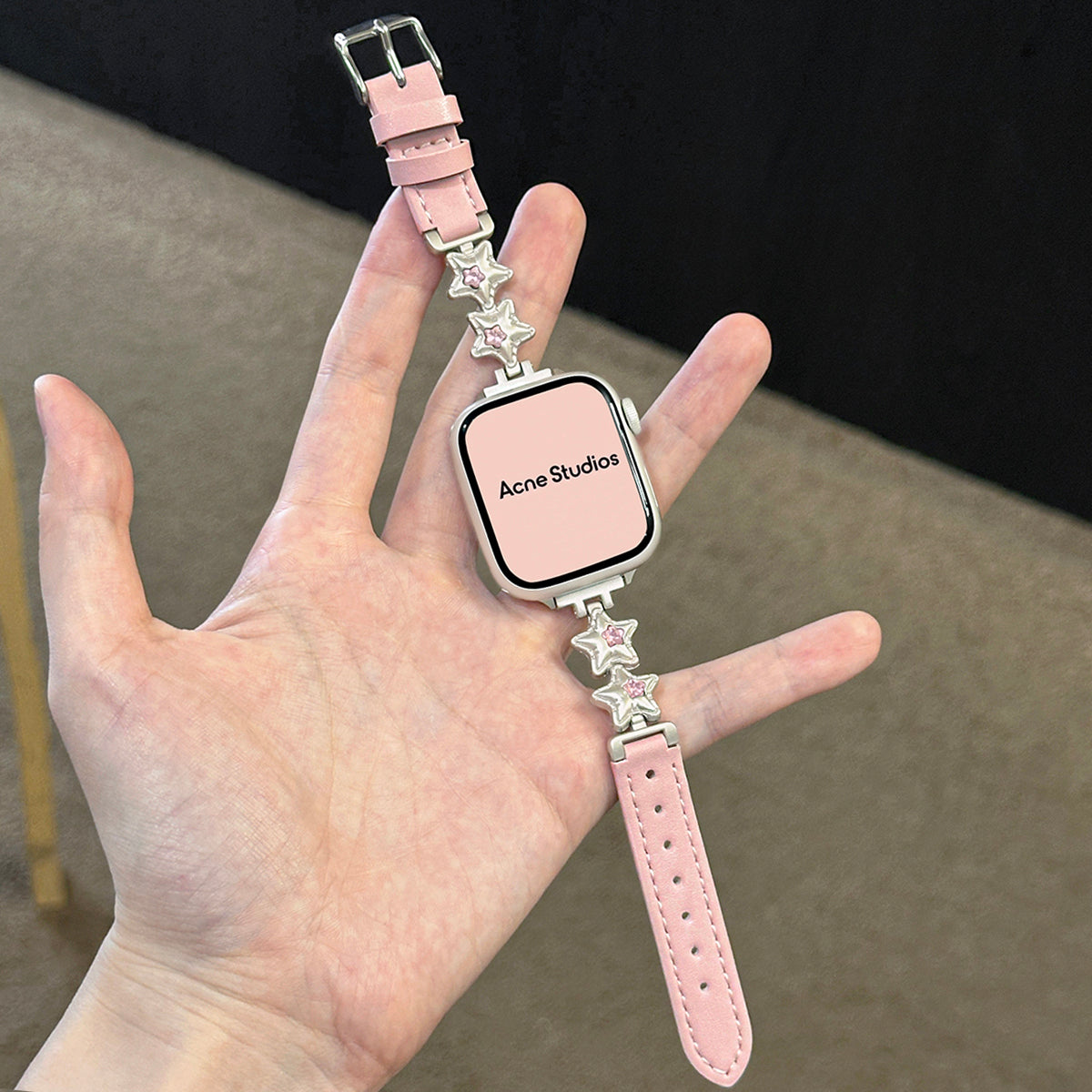 Metal Star Leather Apple Watch Band