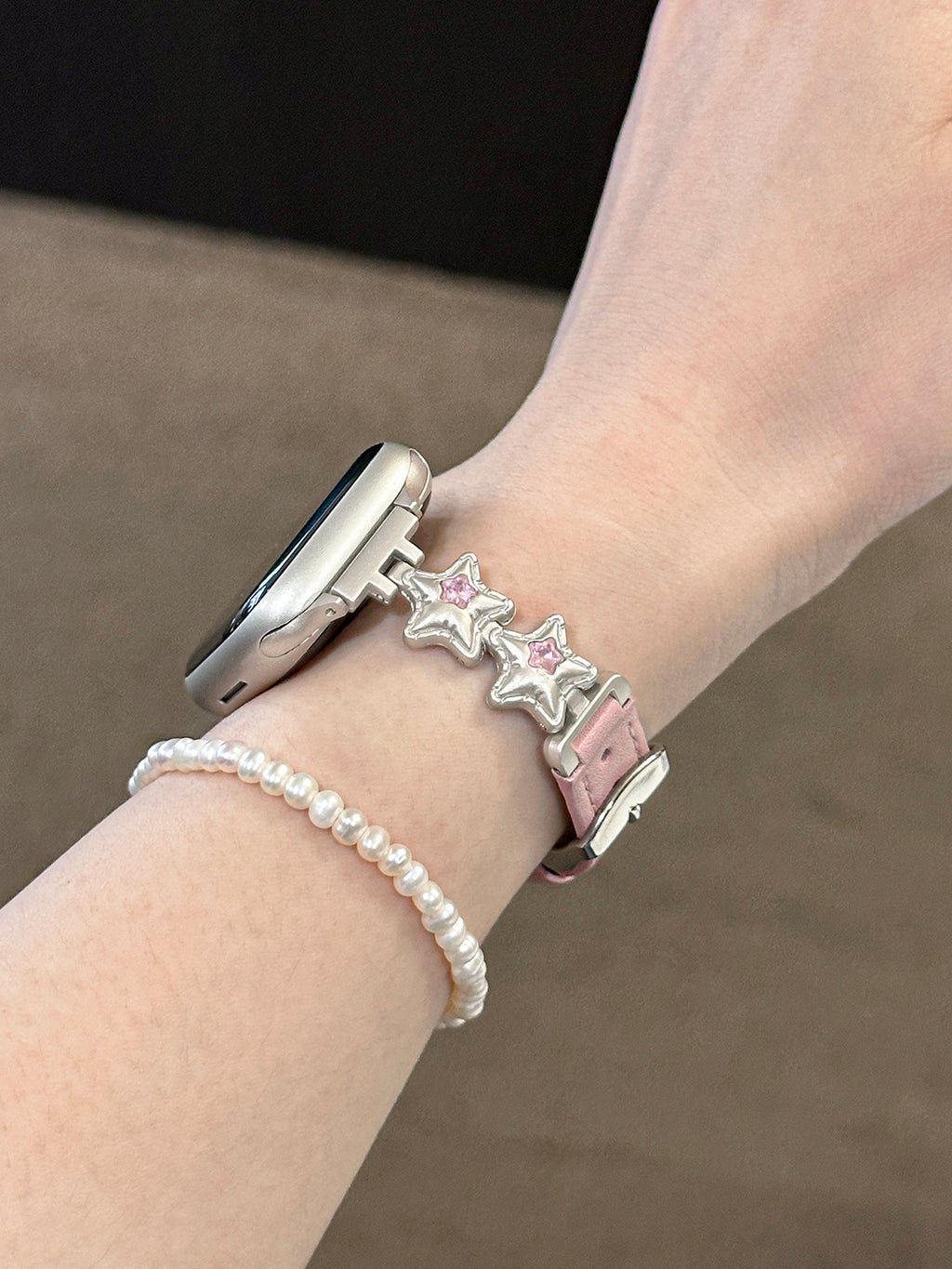 Metal Star Leather Apple Watch Band