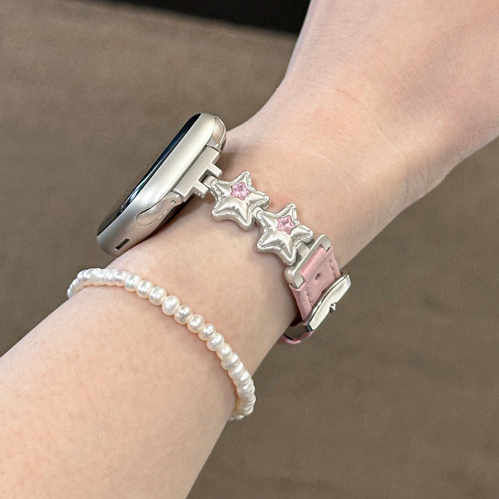 Metal Star Leather Apple Watch Band