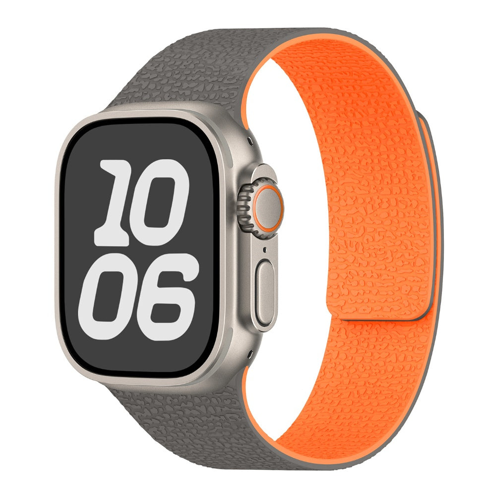 Textured silicone magnetic watch band