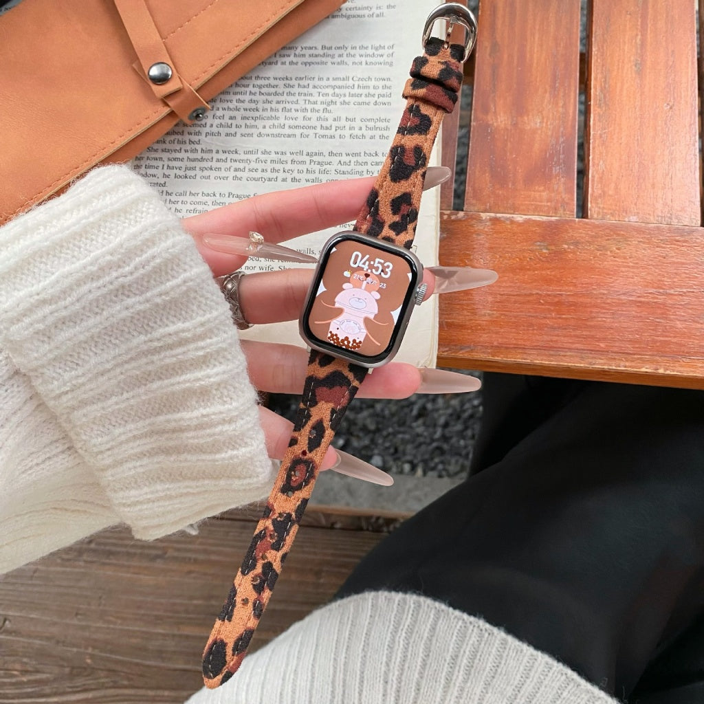 Vintage Leopard Print Leather Band