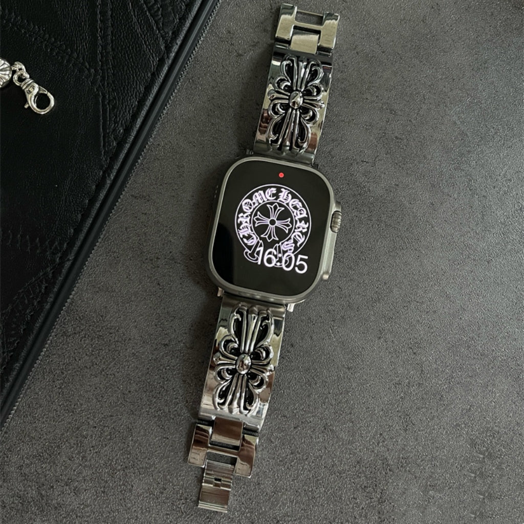 Retro Chrome Hearts Metal Apple Watch Band