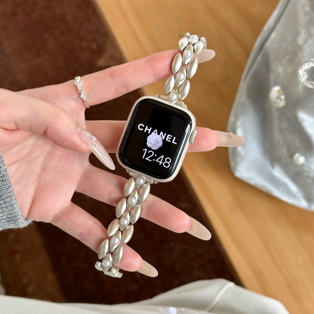 Luxury Chain Pearl Bracelet For Apple Watch