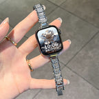 Diamond-Encrusted Metal Chain Strap For Apple Watch