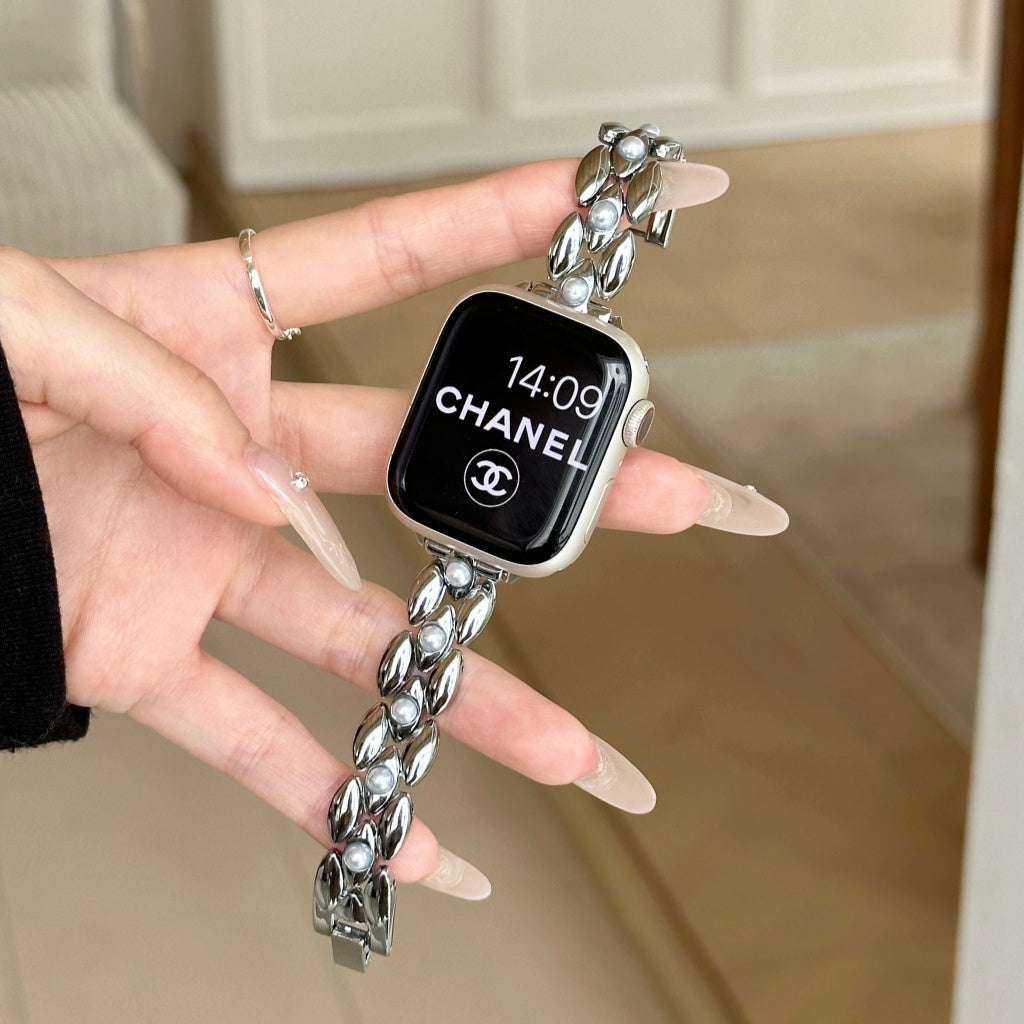 Luxury Chain Pearl Bracelet For Apple Watch
