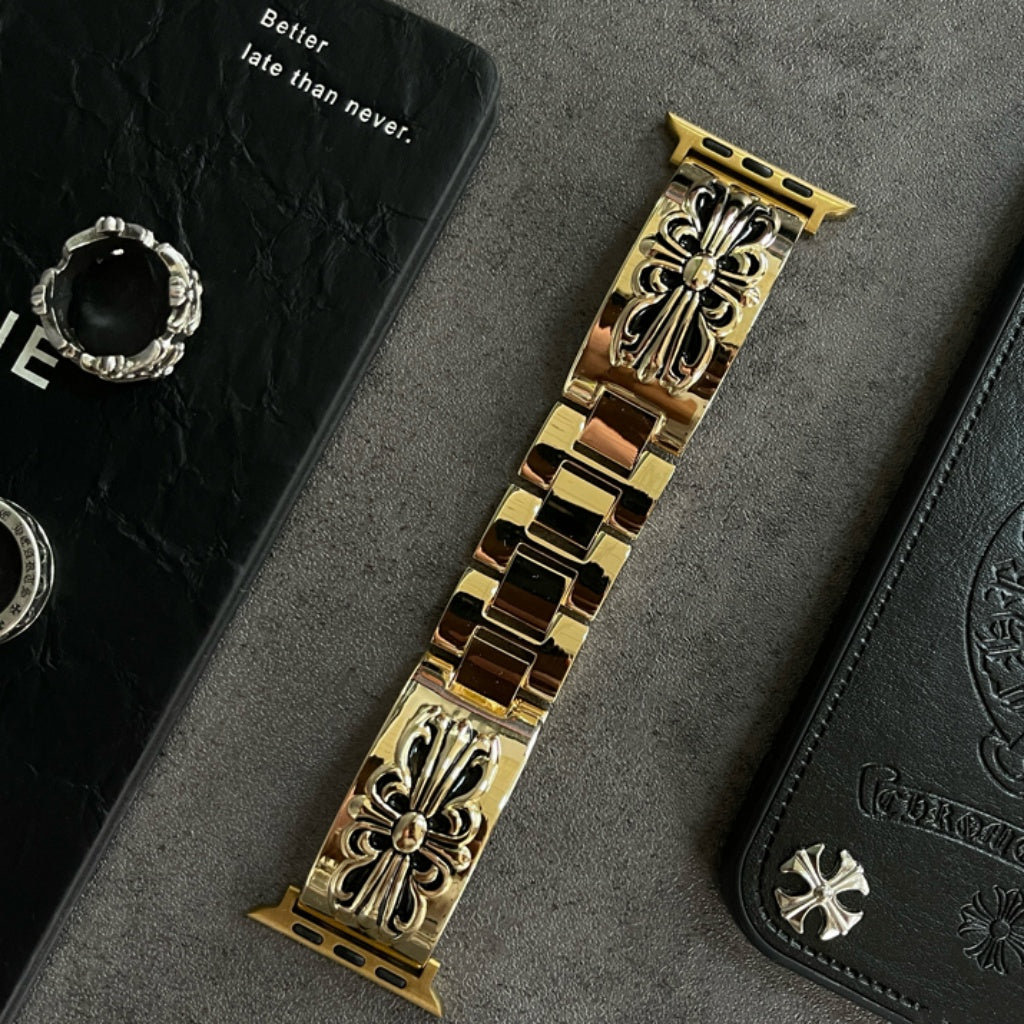 Retro Chrome Hearts Metal Apple Watch Band