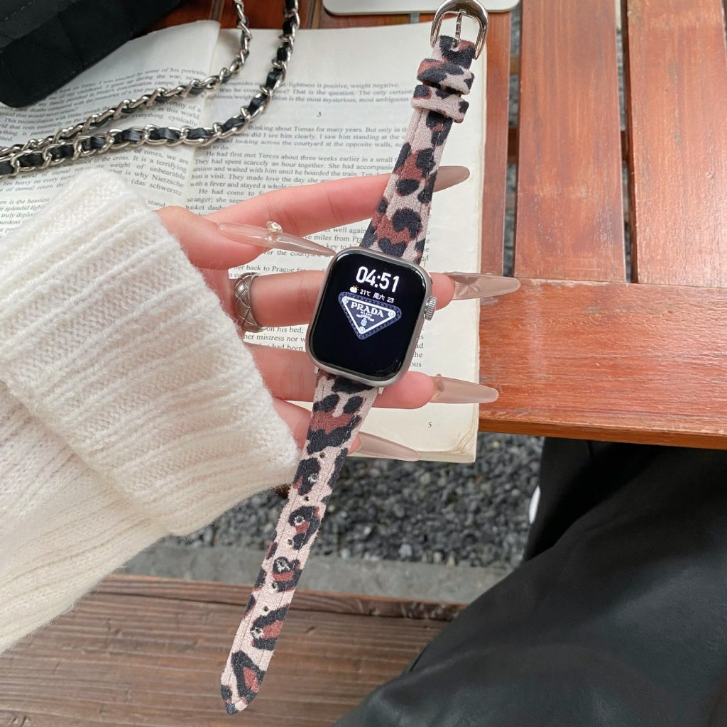 Vintage Leopard Print Leather Band