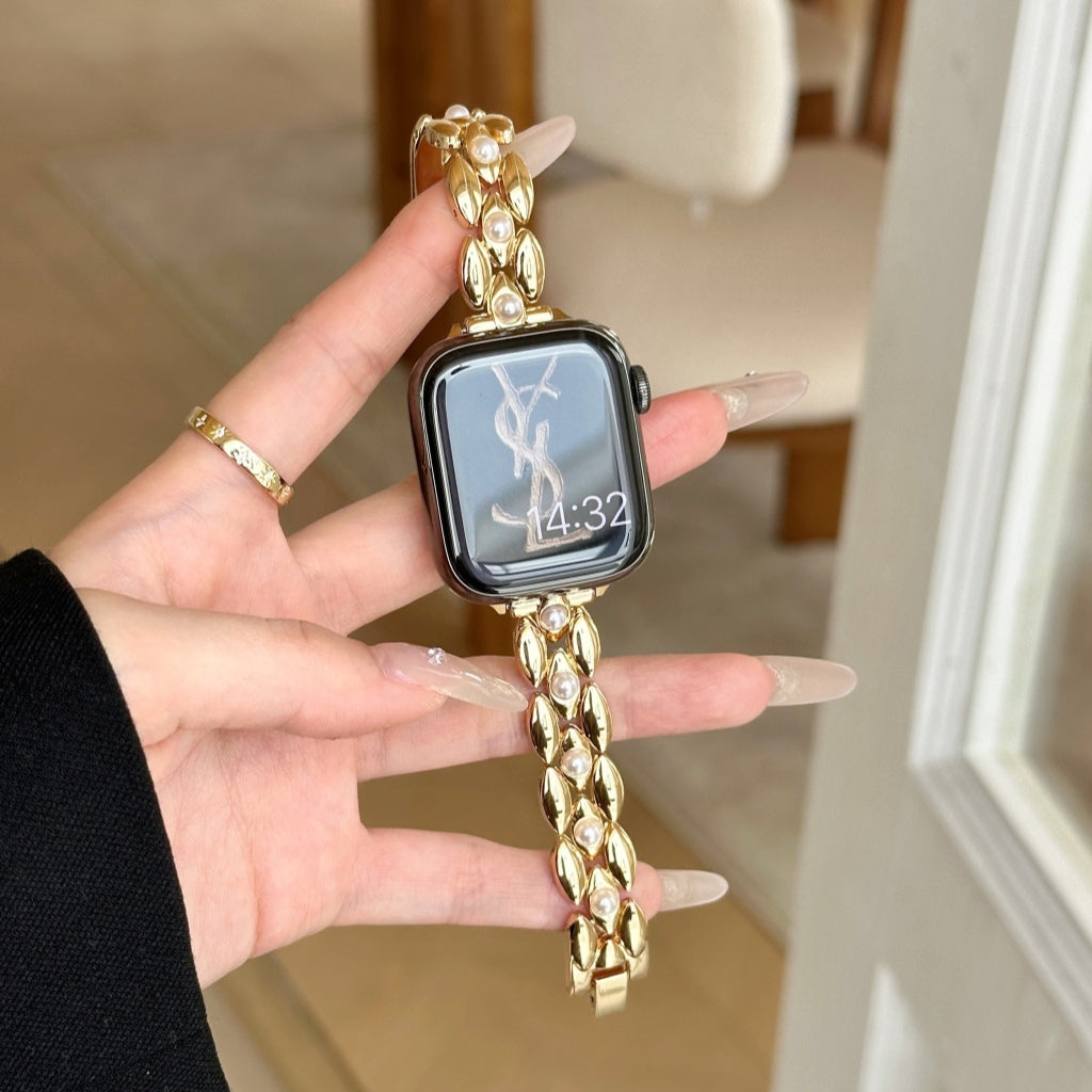 Luxury Chain Pearl Bracelet For Apple Watch