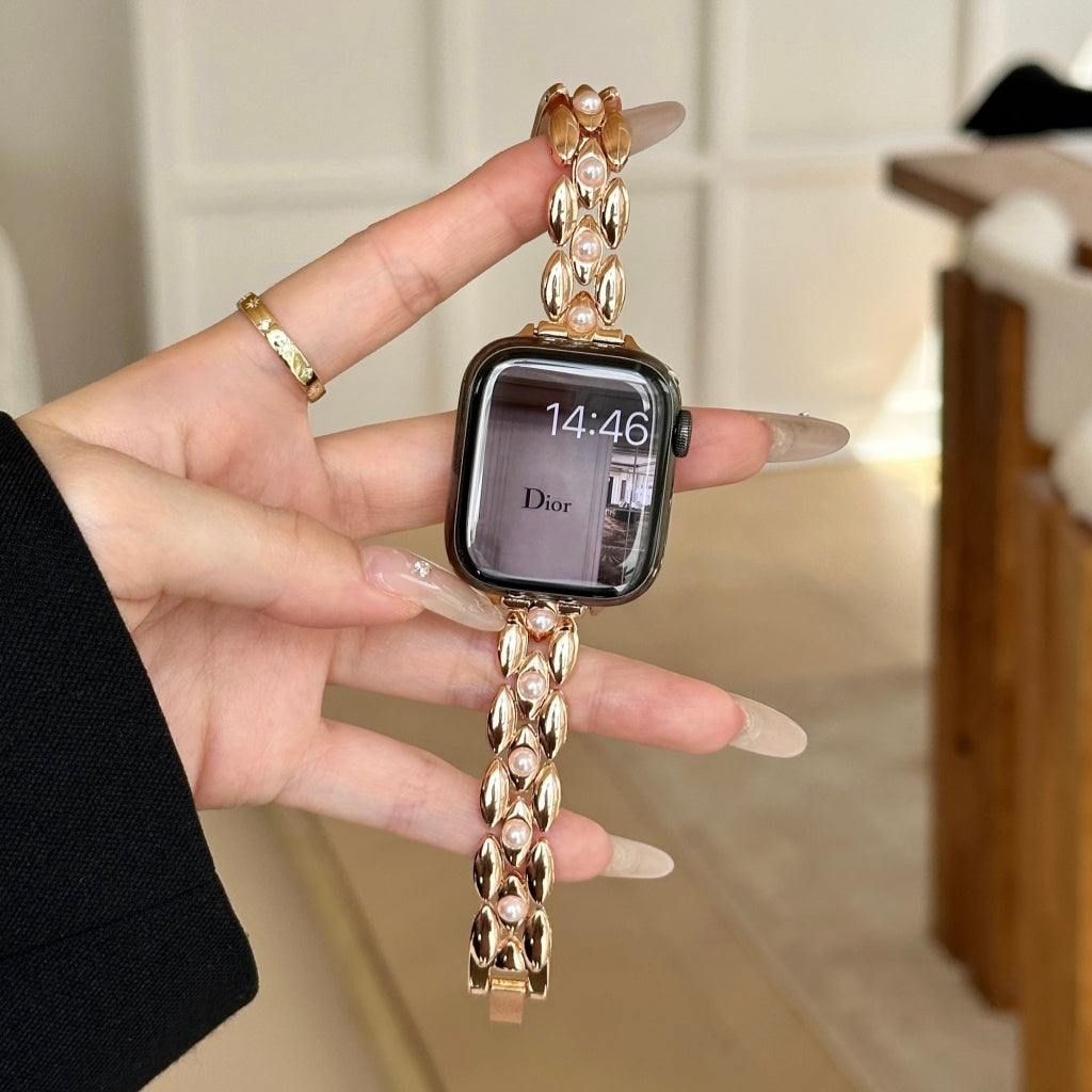 Luxury Chain Pearl Bracelet For Apple Watch