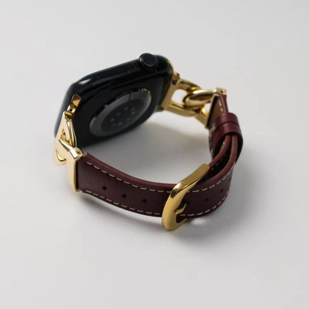 Leather & Chain Apple Watch Band