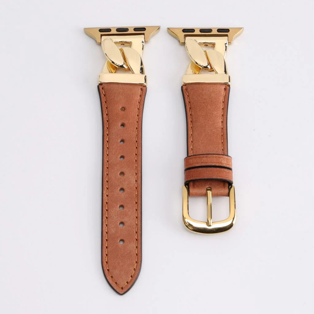 Leather & Chain Apple Watch Band