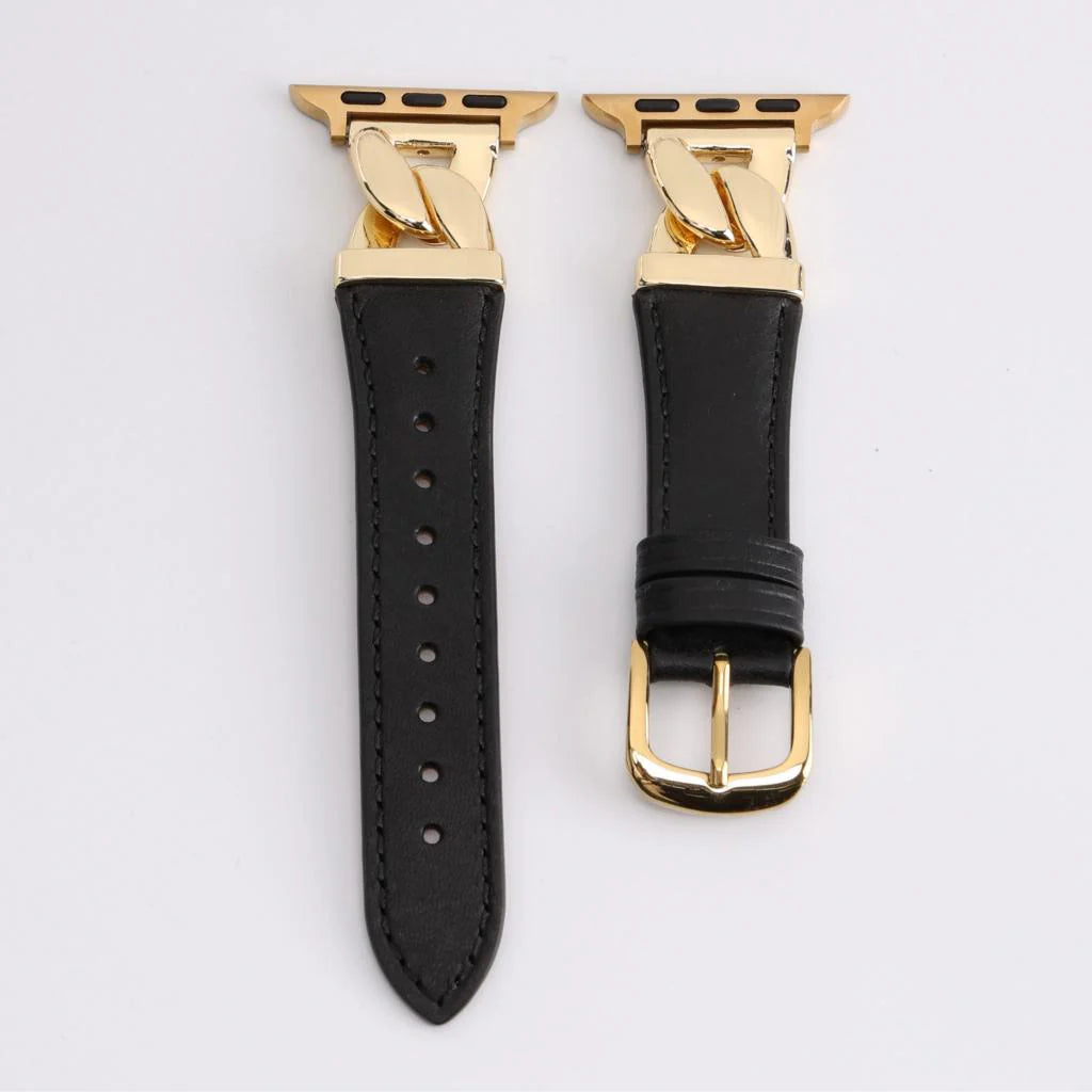 Leather & Chain Apple Watch Band