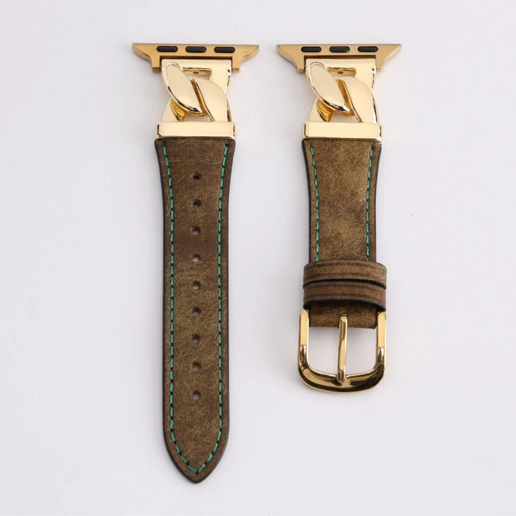 Leather & Chain Apple Watch Band