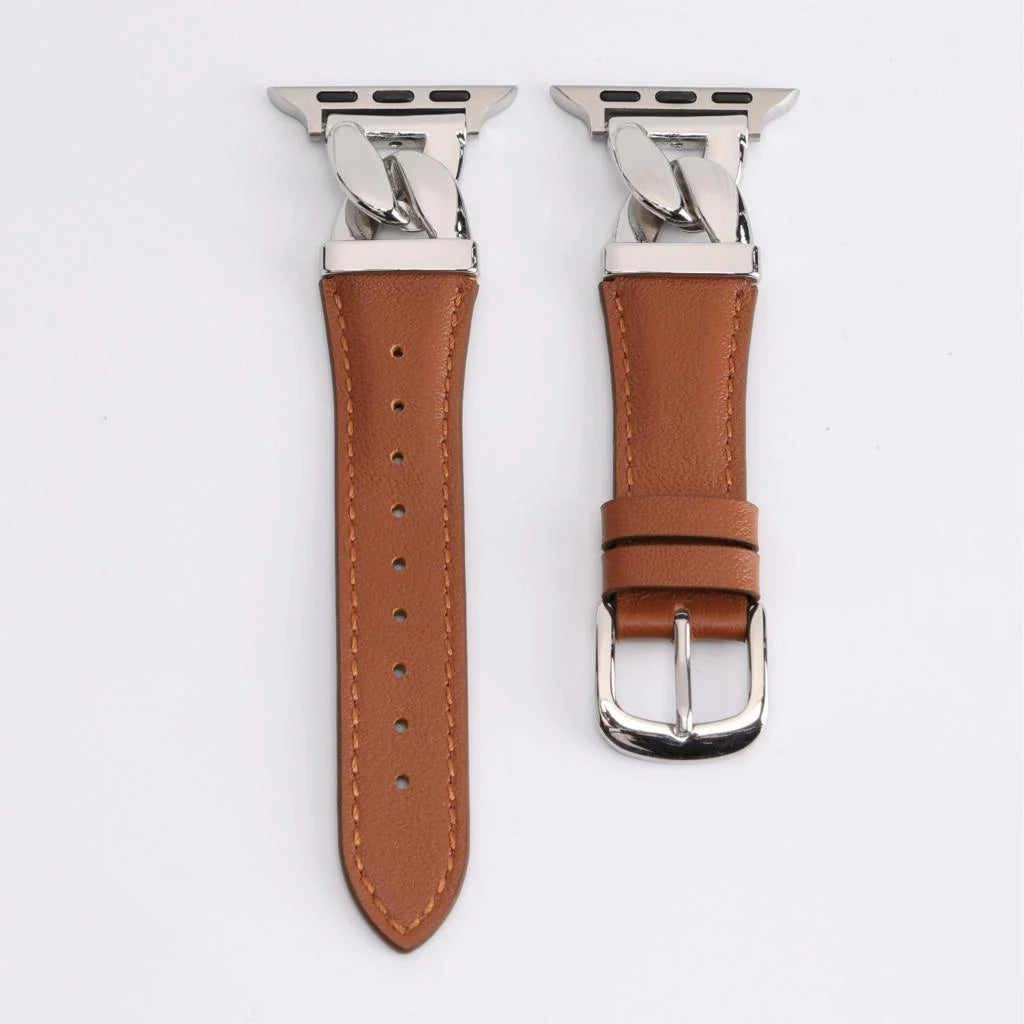 Leather & Chain Apple Watch Band