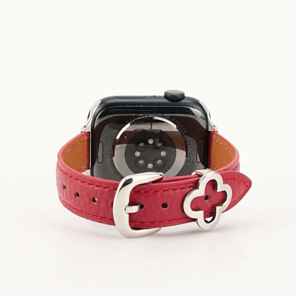 Clover Decor Leather Apple Watch Band