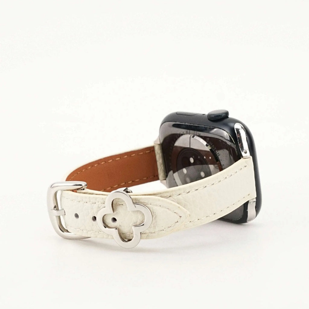 Clover Decor Leather Apple Watch Band