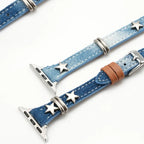 Retro Star Stud Denim Band For Apple Watch