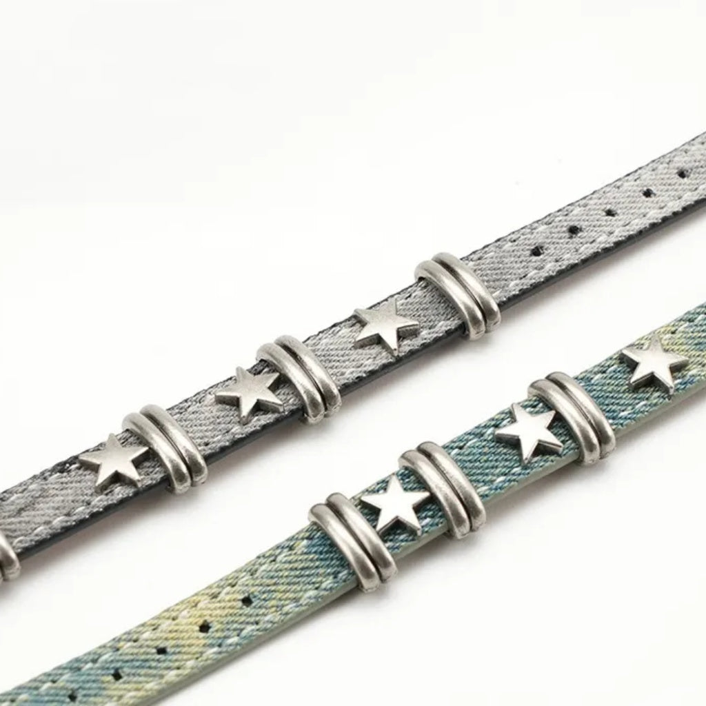 Retro Star Stud Denim Band For Apple Watch