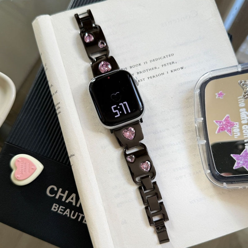 Heart Diamond Metal For Apple Watch Band
