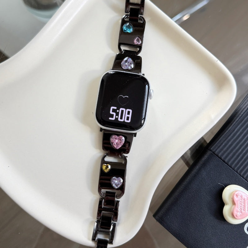 Heart Diamond Metal For Apple Watch Band